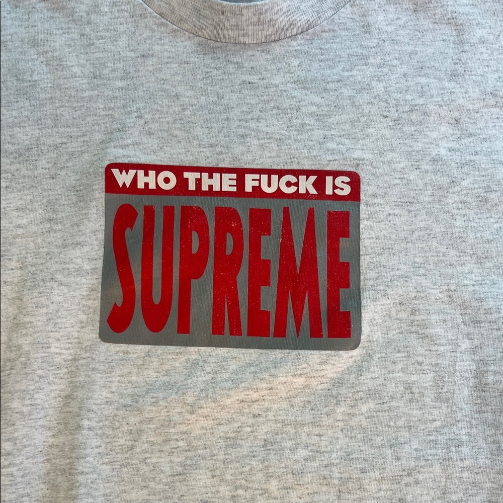 Supreme Gray Tee with Red Graphic